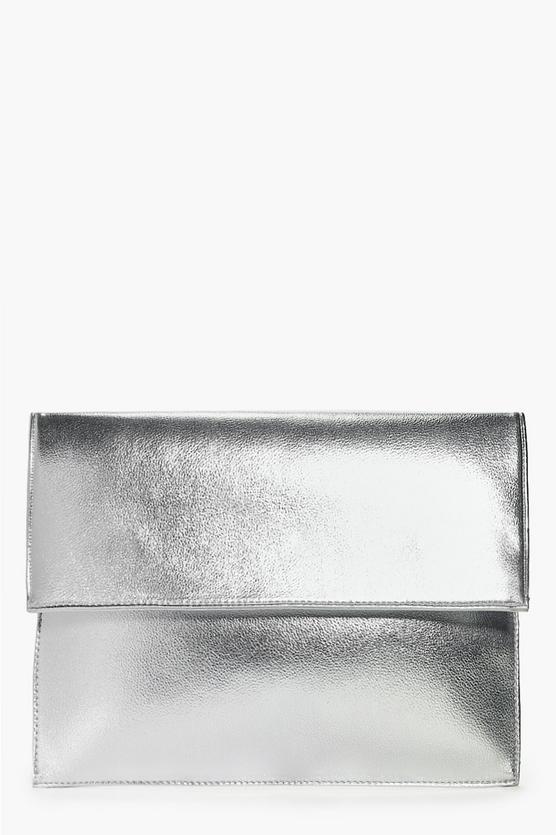 Jess Oversized Metallic Clutch Bag
